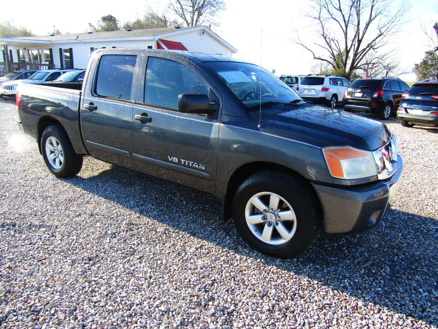 2011 Gray Nissan Titan S Crew Cab 2WD (1N6AA0EKXBN) with an 5.6L V8 DOHC 32V engine, Automatic transmission, located at 15016 S Hwy 231, Midland City, AL, 36350, (334) 983-3001, 31.306210, -85.495277 - Photo#0